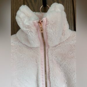 Pink Faux Fur Bomber Jacket